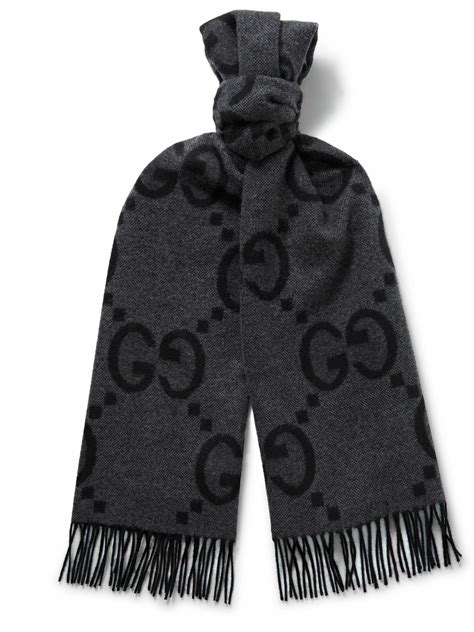 gucci poppy cashmere scarf|GUCCI Fringed Logo.